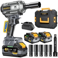 Cordless Impact Wrench 1/2" 21V 900 Ft-lbs 1200 Nm Brushless with 2x 4.0Ah