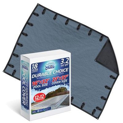 PoolCoverChoice Winter Swimming Pool Cover for 16 ft x 32 ft Rectangular Pool