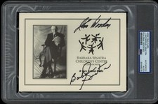 John Wooden Barbara Sinatra Dual Signed Invitation PSA/DNA Auto ID:473123