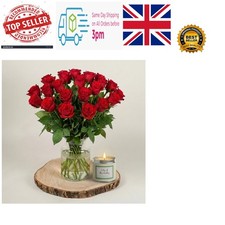 Two Dozen Classic Red Roses with Scented Candle Gift Set for Romantic Moments
