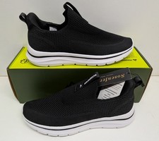 Mens Comfort Trainers Black Casual Slip On Comfort Foam Shoes New UK Size 8