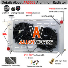 4 ROW RADIATOR+SHROUD+FAN+RELAY FOR 1994-96 FORD MUSTANG V6 V8 3.8L/5.0L AT/MT