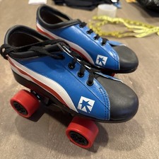 80's BLUE+White roller skates 800J Sunrunners Size 5 Skater Shoes Usa Made