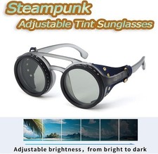 Adjustable Dimming Polarized Sunglasses Retro Round for Driving Fishing