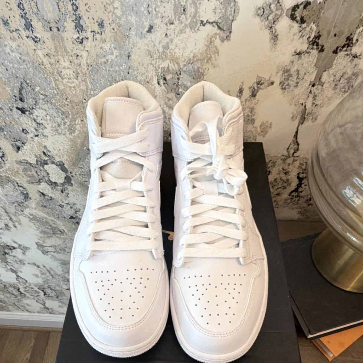 Jordan 1 Mid Triple White | eBay