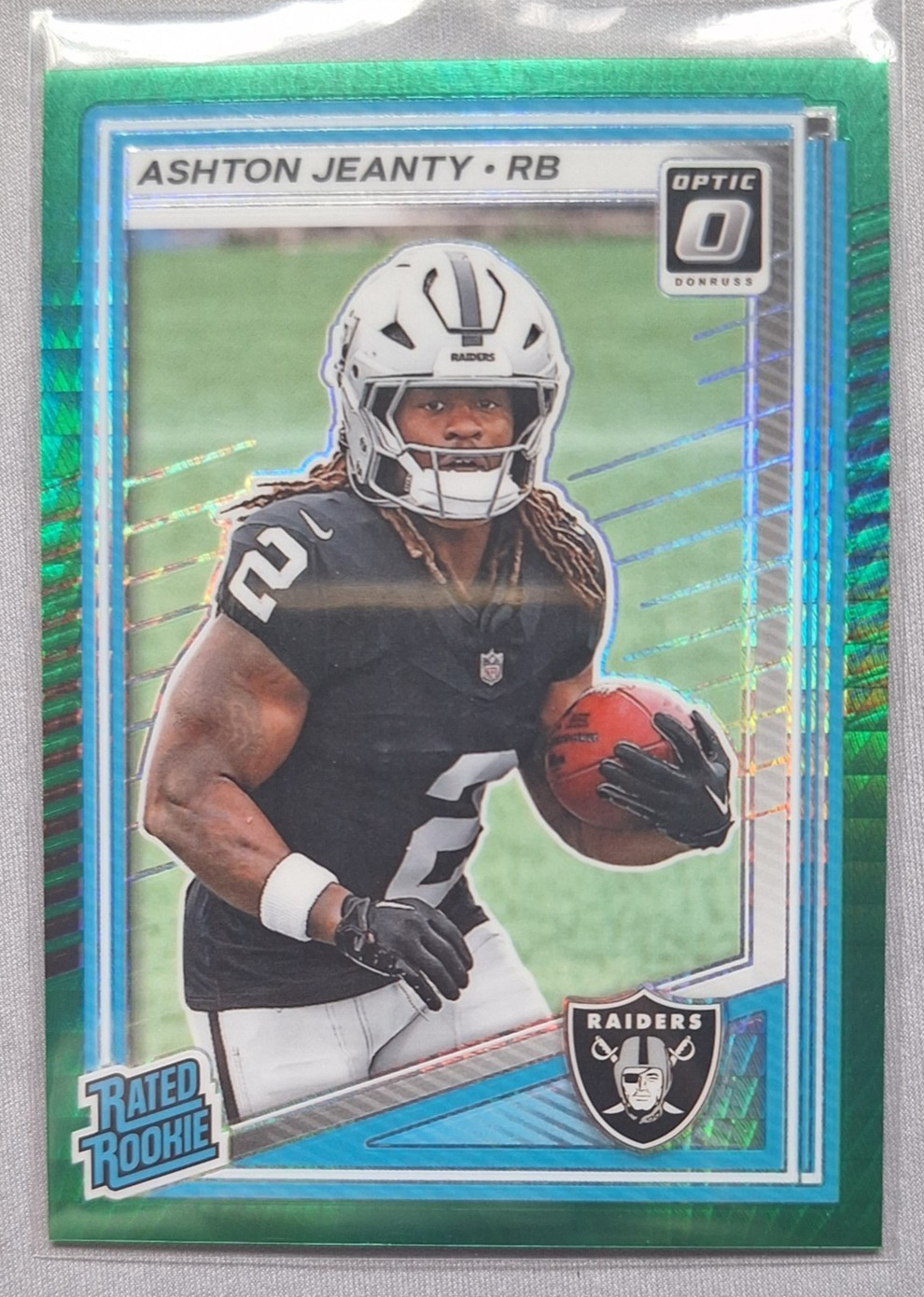 2025 Panini Donruss Optic - Rated Rookie Ashton Jeanty #202 Green Hyper Prizm...