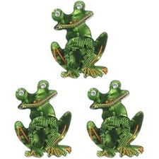 3Pcs Durable Frog Brooch Pin Set Multi Color Decorative Clips for Scarves