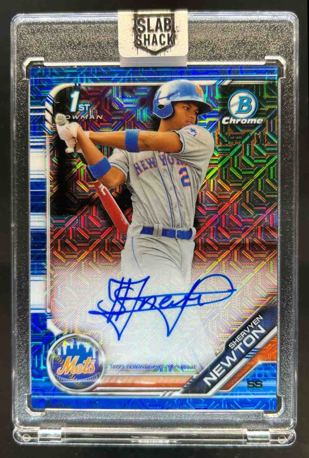 2019 Bowman Chrome Shervyen Newton Prospects Auto HTA Choice Refractor #137/150