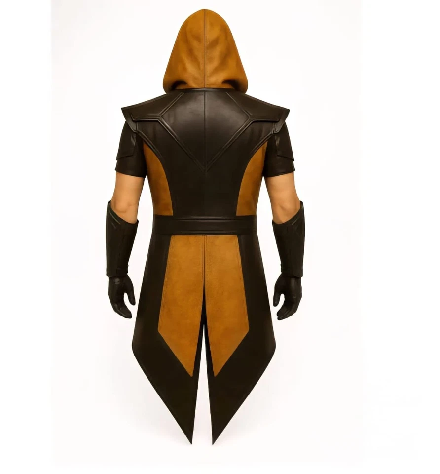 Скорпион вдохновленный Warrior пальто| черный и желтый кожаный костюм ниндзя - Изображение 2 из 4