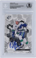 Brock Boeser Vancouver Canucks Signed 2020-21 Upper Deck SPX 6 #/299 BAS 10 Card