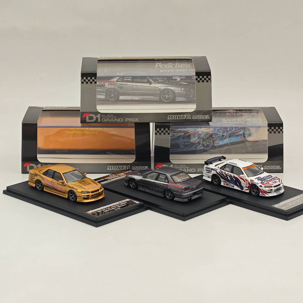 1:64 MORTAL BLITZ D1 SKYLINE ER34 URAS Drift Car Diecast