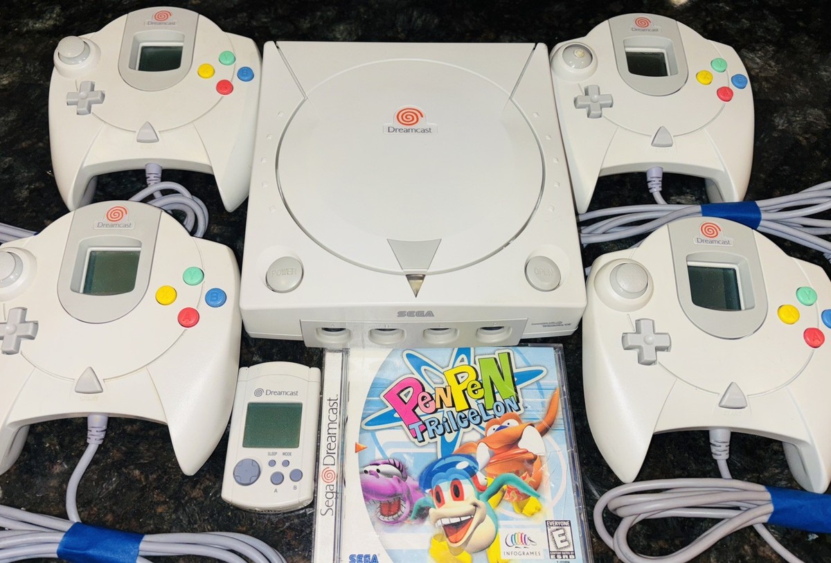 SEGA Dreamcast 本体 箱付き コントローラー付 美品 Sega Dreamcast Console Bundle-4 Controllers VMU Controller Pack