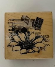 Hampton Art Rubber Stamp, Flower Postmark PS0483. New.