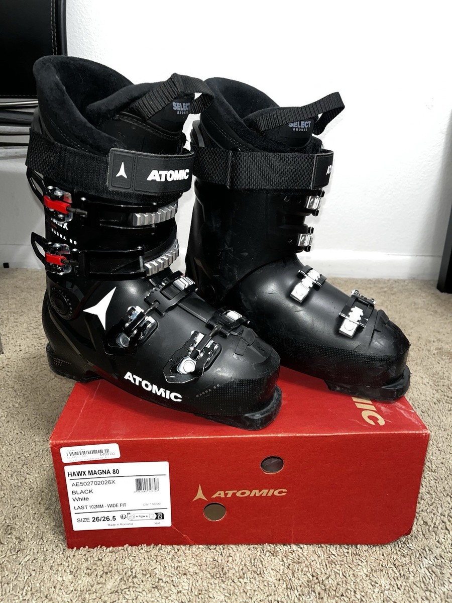 Atomic Hawx Magna 80 Men's Ski Boots Black 26/26.5 102mm Flex 80