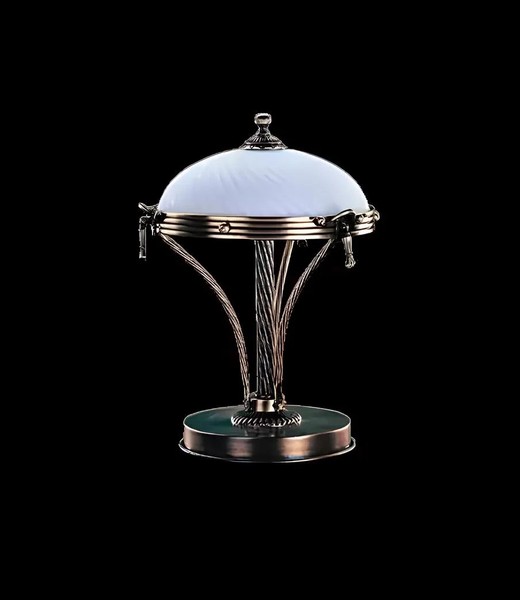 Tischlampe Tischleuchte Lampe Leuchten Weiß Gold Lampen Tisch Glas Art-image