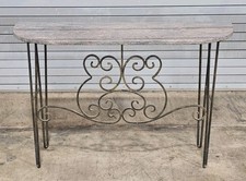 Wrought Iron Scrollwork Console Table Base with Glass Top — listing 4