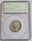 1938-D Buffalo nickel PCGS MS65 OGH Rattler