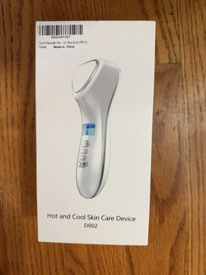 Hot & Cool Skin Care Device Facial Massager Model D002, White