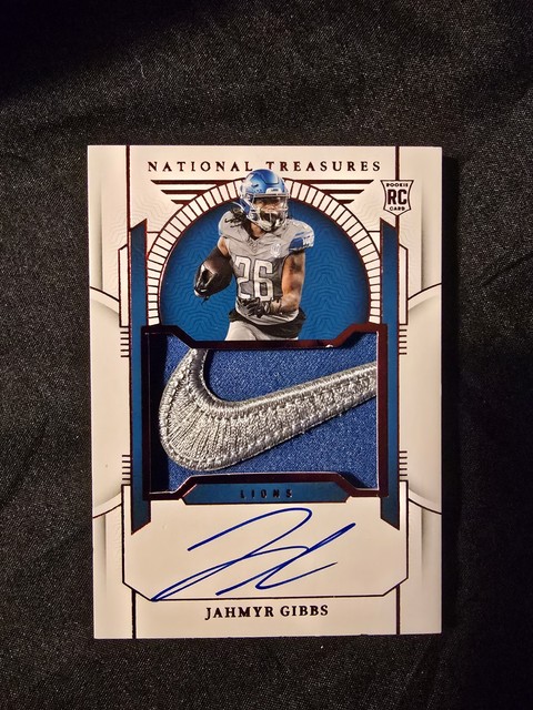 2023 RPA 1/2 Panini National Treasures Jahmyr Gibbs Rookie Patch Auto #167 Lion