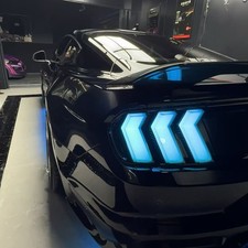 Pair Rgb Colorful Led Tail Lights For 2015-2023 Ford Mustang Clear Rear Lamps