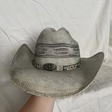 Bullhide Whip Cracking Bangora Straw Cowboy Hat With Longhorn Concho Accent Sm