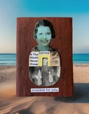 Possible - Original ACEO Art Collage Mixed Media On Cardboard Surrealism OOAK