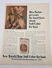 Max Factor Tried & True Soft Color For Hair Vintage Print Ad Shampoo In Hair Dye