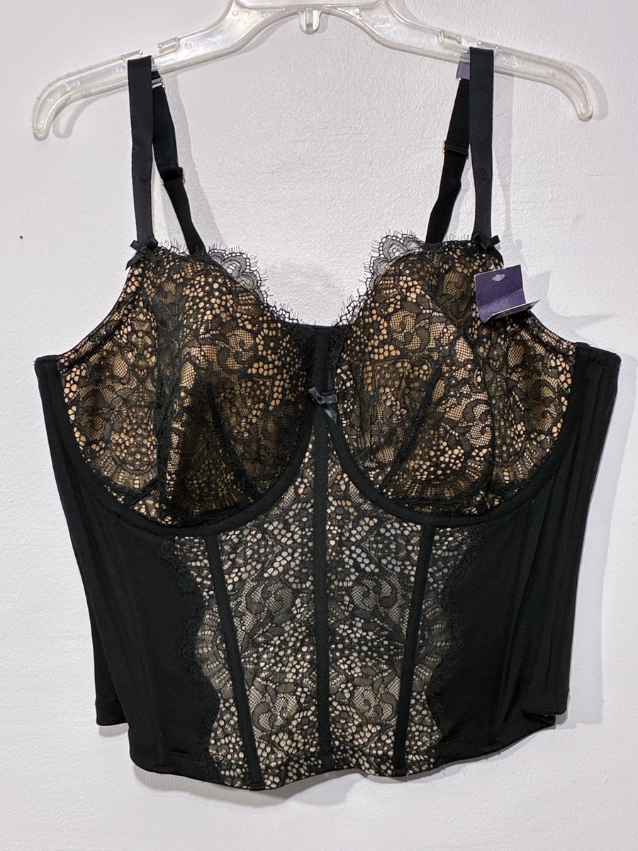 Cacique Lane Bryant Plus Size Eyelash Lace Longline Corset Top