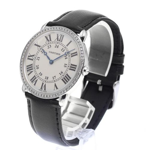 Cartier Ronde Louis Cartier WR000551 36mm WG Beige Dial Manual Wind Watch #C1705
