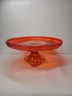Viking Glass Epic Persimmon Orange Drape Cake Stand Footed Plate UV Reactive — photo 2
