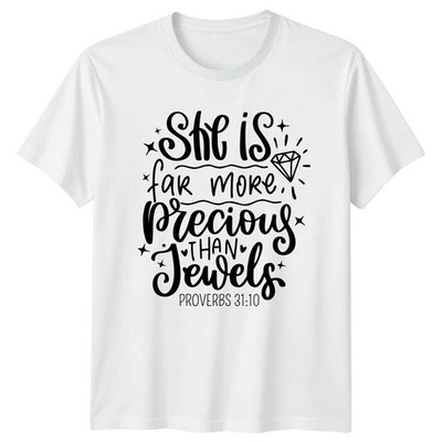 Sie ist viel wertvoller Damen T-Shirt Bibelvers christlich Muttertag