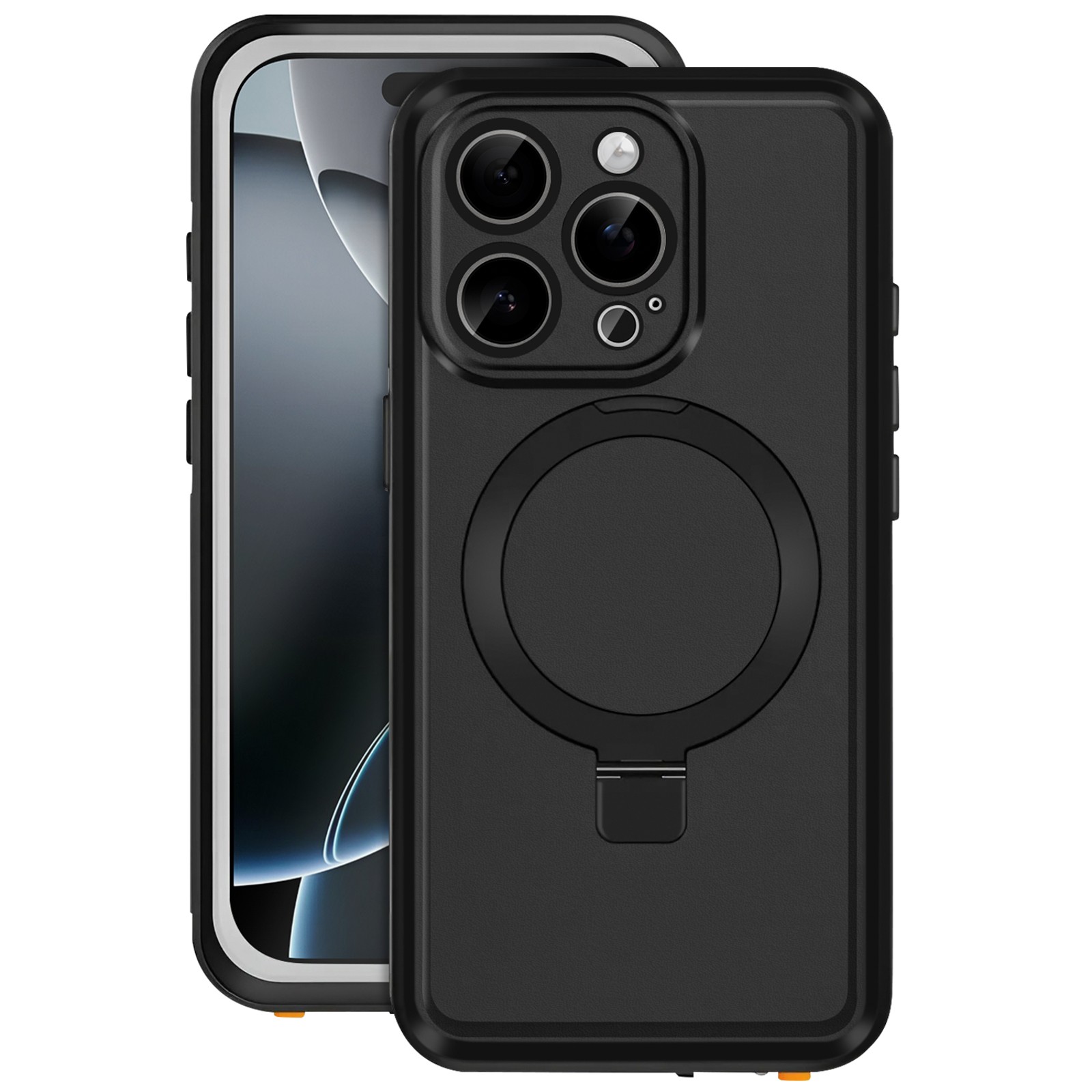 Protection intégrale iPhone 16 Pro étanche IP68 avec béquille métal