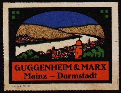 alte Reklamemarke Warenhaus/Kaufhaus Guggenheim & Marx, Mainz, Rhein II.     /24