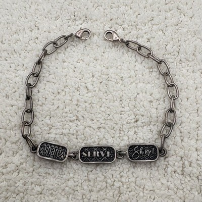 Premier Designs 2017 Silver Tone Bracelet  Serve Share Shine  Link Chain