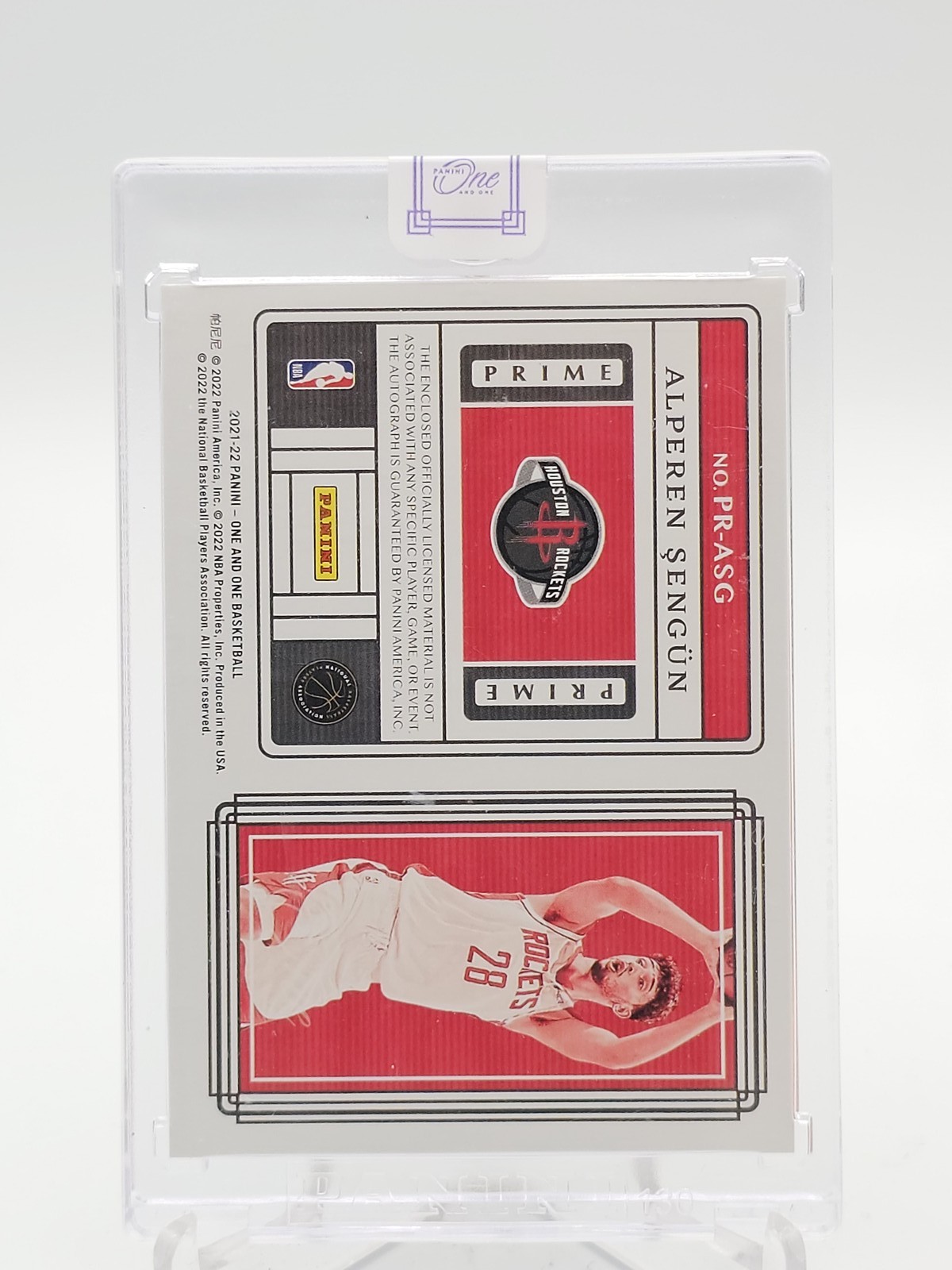ALPEREN SENGUN 2021-22 ONE AND ONE PRIME BLACK ROOKIE PATCH AUTO 1/1 Q4042 view 2