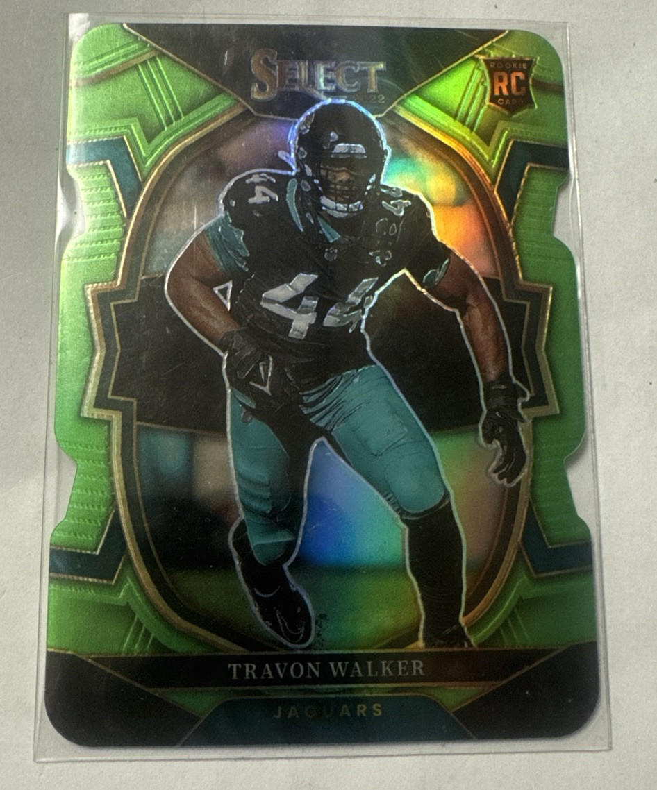 Travon Walker 2022 Panini Select Concourse Neon Green Die-Cut /299 #42 Jaguars