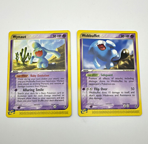 Wynaut 54/100 Wobbuffet 26/100 2003 Pokemon TCG EX Sandstorm Ereader LP