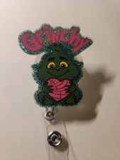 Grinchy With Concha Retractable Badge Reel