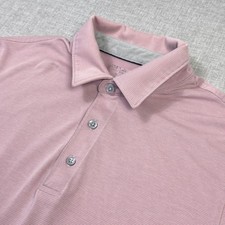 Vineyard Vines Jim Nantz Golf Polo Shirt Mens Medium Pink Striped Short Sleeve