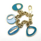 Monet 1990's Vintage Signed Charm Bracelet Blue Green Enamel Funky — photo 5