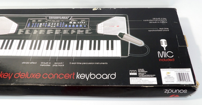 Soundz Black Deluxe Concert Keyboard 54 Keys with Mic New! Tested