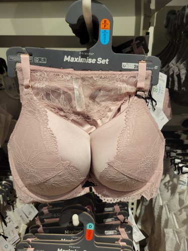 Primark 2 sizes bigger boost maximise BRA THONG set Push Up THICK Pad Knickers H - Picture 11 of 12
