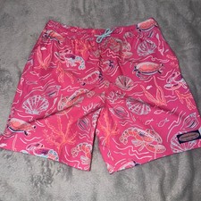 Vineyard Vines Pink Sea Life Board Shorts Men s XL Swim Trunks Lobster Turtle