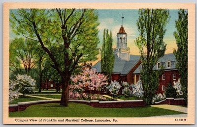 Franklin & Marshall College Lancaster Pennsylvania Campus Vintage 1938 Postcard