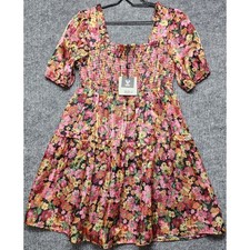 Very J Floral Smocked Mini Dress Multi Color ...