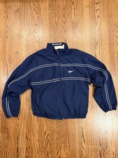 Vintage Reebok Track Jacket Navy L Lined Full Zip Retro Logo 90s Style