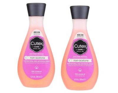 Cutex Care Non-Acetone Nail Polish Remover Coconut Oil, 6.7 Fl. Oz. Pack of 2