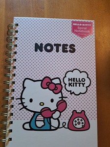 Hello Kitty Spiral Notebook - Notes - Journal - Sanrio - Hardcover - Pink Phone