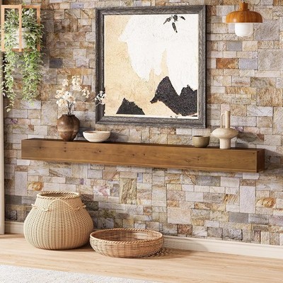 74.8'' Wooden Fireplace Mantel Shelf Wall Mounted Floating Shelves for Wall