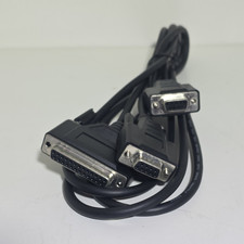 DB25 Female to Dual DB9 Female Serial Splitter Cable 1:2 6 ft Black